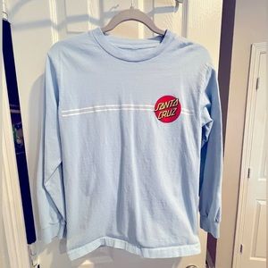 Santa Cruz Boys Light Blue Long Sleeve Tee Sz S